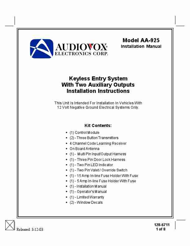 Audiovox Automobile Alarm AA925-page_pdf